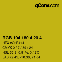 カラーコード: RGB 194 180.4 20.4 | qconv.com