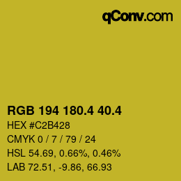 カラーコード: RGB 194 180.4 40.4 | qconv.com