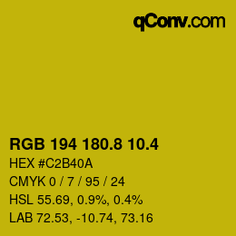 カラーコード: RGB 194 180.8 10.4 | qconv.com