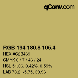 カラーコード: RGB 194 180.8 105.4 | qconv.com