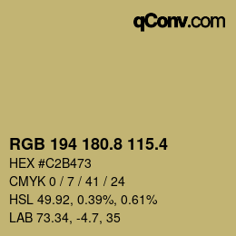 カラーコード: RGB 194 180.8 115.4 | qconv.com