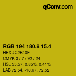 カラーコード: RGB 194 180.8 15.4 | qconv.com