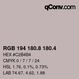 カラーコード: RGB 194 180.8 180.4 | qconv.com