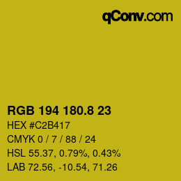 カラーコード: RGB 194 180.8 23 | qconv.com
