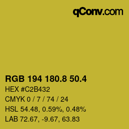 カラーコード: RGB 194 180.8 50.4 | qconv.com