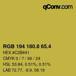 カラーコード: RGB 194 180.8 65.4 | qconv.com