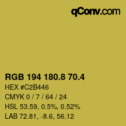 カラーコード: RGB 194 180.8 70.4 | qconv.com