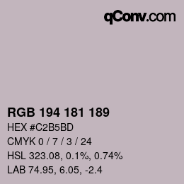 Farbcode: RGB 194 181 189 | qconv.com