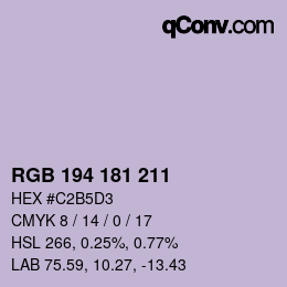 Color code: RGB 194 181 211 | qconv.com