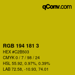 カラーコード: RGB 194 181 3 | qconv.com