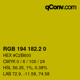 カラーコード: RGB 194 182.2 0 | qconv.com