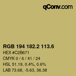 カラーコード: RGB 194 182.2 113.6 | qconv.com