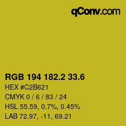カラーコード: RGB 194 182.2 33.6 | qconv.com