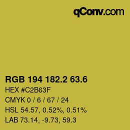 カラーコード: RGB 194 182.2 63.6 | qconv.com