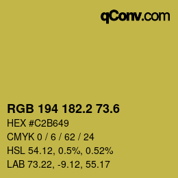 カラーコード: RGB 194 182.2 73.6 | qconv.com