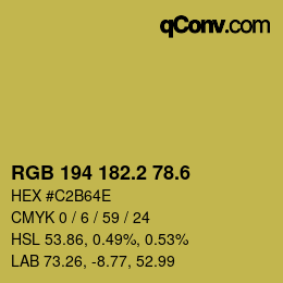 カラーコード: RGB 194 182.2 78.6 | qconv.com