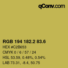カラーコード: RGB 194 182.2 83.6 | qconv.com