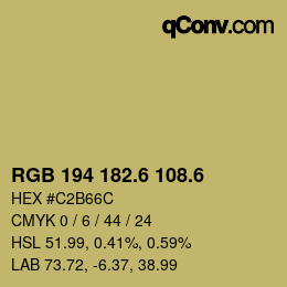 カラーコード: RGB 194 182.6 108.6 | qconv.com