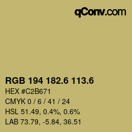 カラーコード: RGB 194 182.6 113.6 | qconv.com