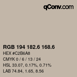 カラーコード: RGB 194 182.6 168.6 | qconv.com