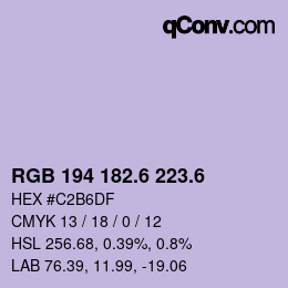 カラーコード: RGB 194 182.6 223.6 | qconv.com
