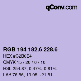 カラーコード: RGB 194 182.6 228.6 | qconv.com