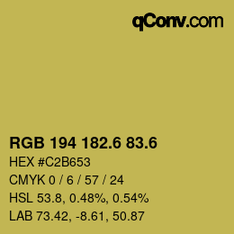 カラーコード: RGB 194 182.6 83.6 | qconv.com