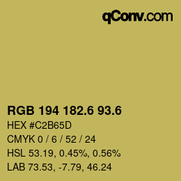 カラーコード: RGB 194 182.6 93.6 | qconv.com