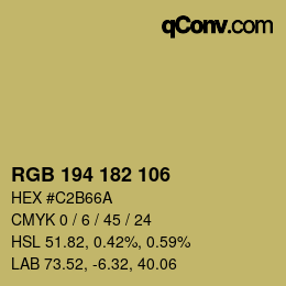 Color code: RGB 194 182 106 | qconv.com