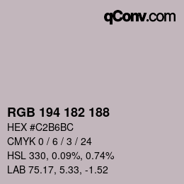 Color code: RGB 194 182 188 | qconv.com