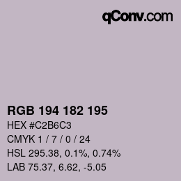 Color code: RGB 194 182 195 | qconv.com