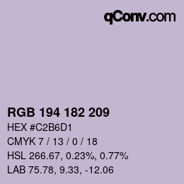 カラーコード: RGB 194 182 209 | qconv.com
