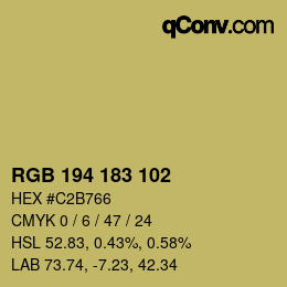 カラーコード: RGB 194 183 102 | qconv.com