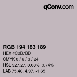 Farbcode: RGB 194 183 189 | qconv.com