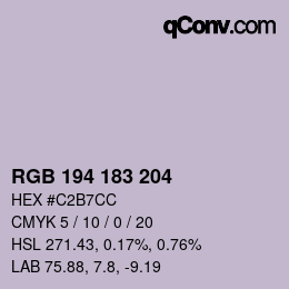 カラーコード: RGB 194 183 204 | qconv.com