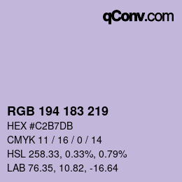 カラーコード: RGB 194 183 219 | qconv.com