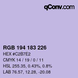颜色代码: RGB 194 183 226 | qconv.com