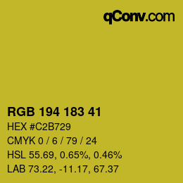 Color code: RGB 194 183 41 | qconv.com