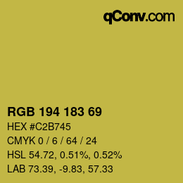 Color code: RGB 194 183 69 | qconv.com