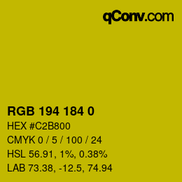 颜色代码: RGB 194 184 0 | qconv.com