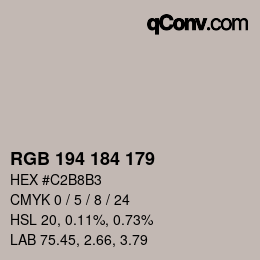 Farbcode: RGB 194 184 179 | qconv.com