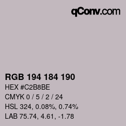 颜色代码: RGB 194 184 190 | qconv.com