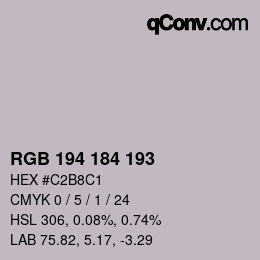 Código de color: RGB 194 184 193 | qconv.com