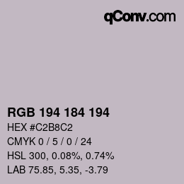 Código de color: RGB 194 184 194 | qconv.com