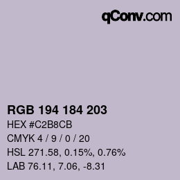Farbcode: RGB 194 184 203 | qconv.com