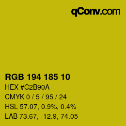 カラーコード: RGB 194 185 10 | qconv.com