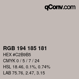 Color code: RGB 194 185 181 | qconv.com