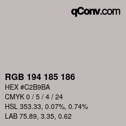 Color code: RGB 194 185 186 | qconv.com