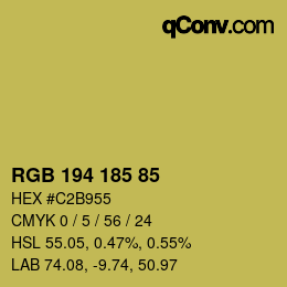 カラーコード: RGB 194 185 85 | qconv.com
