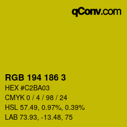 カラーコード: RGB 194 186 3 | qconv.com